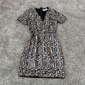 Molly Bracken Black and Brown Mini Dress